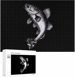 Bass Fish Funny Jigsaw Puzzles Wooden Puzzle for Adults Personalized Wall Art Decor 300 PCS