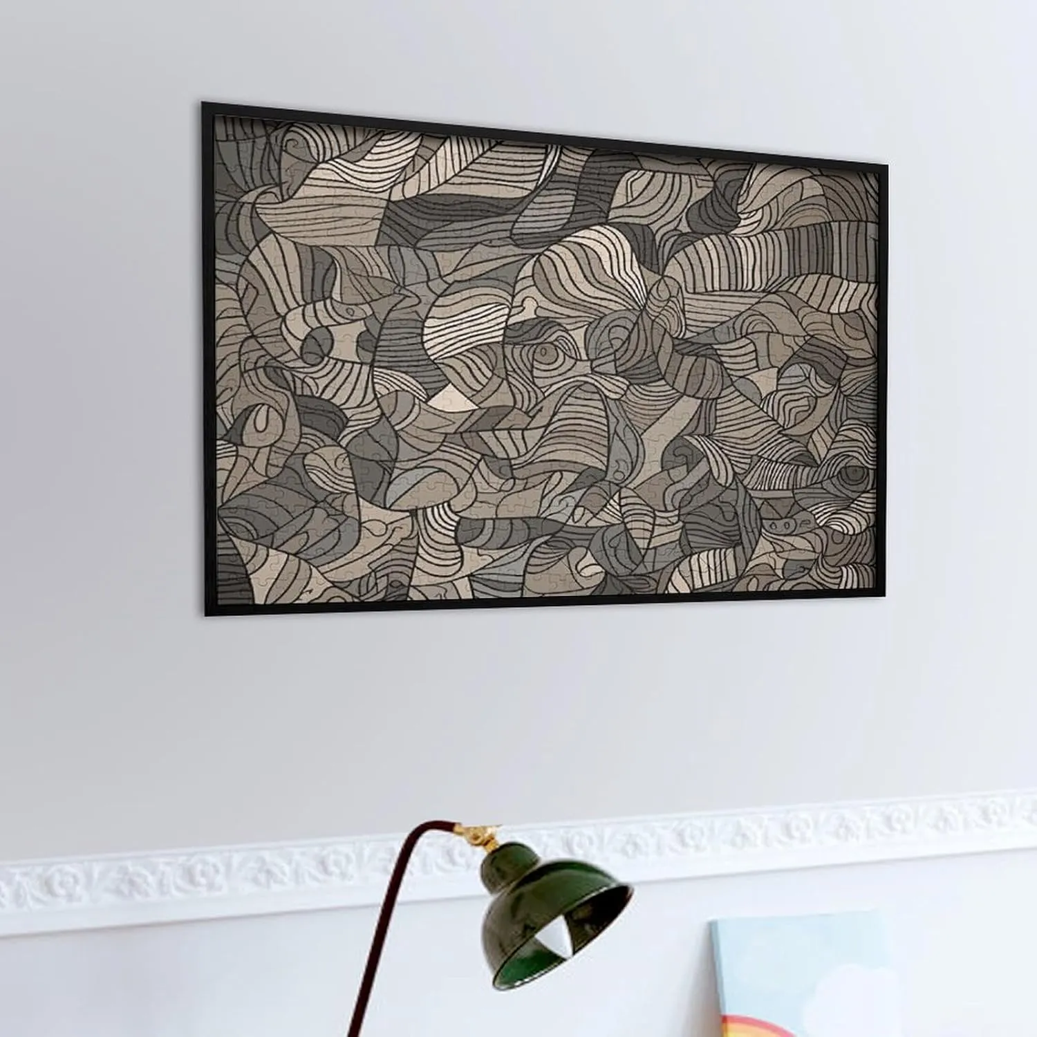 Beige Block Pattern Puzzles 520 Pieces Personalized Jigsaw Puzzles Beige Block Pattern Photo Puzzle Challenging Picture Puzzle for Adults Personaliz Jigsaw with Storage Bag (20.5" X 15")