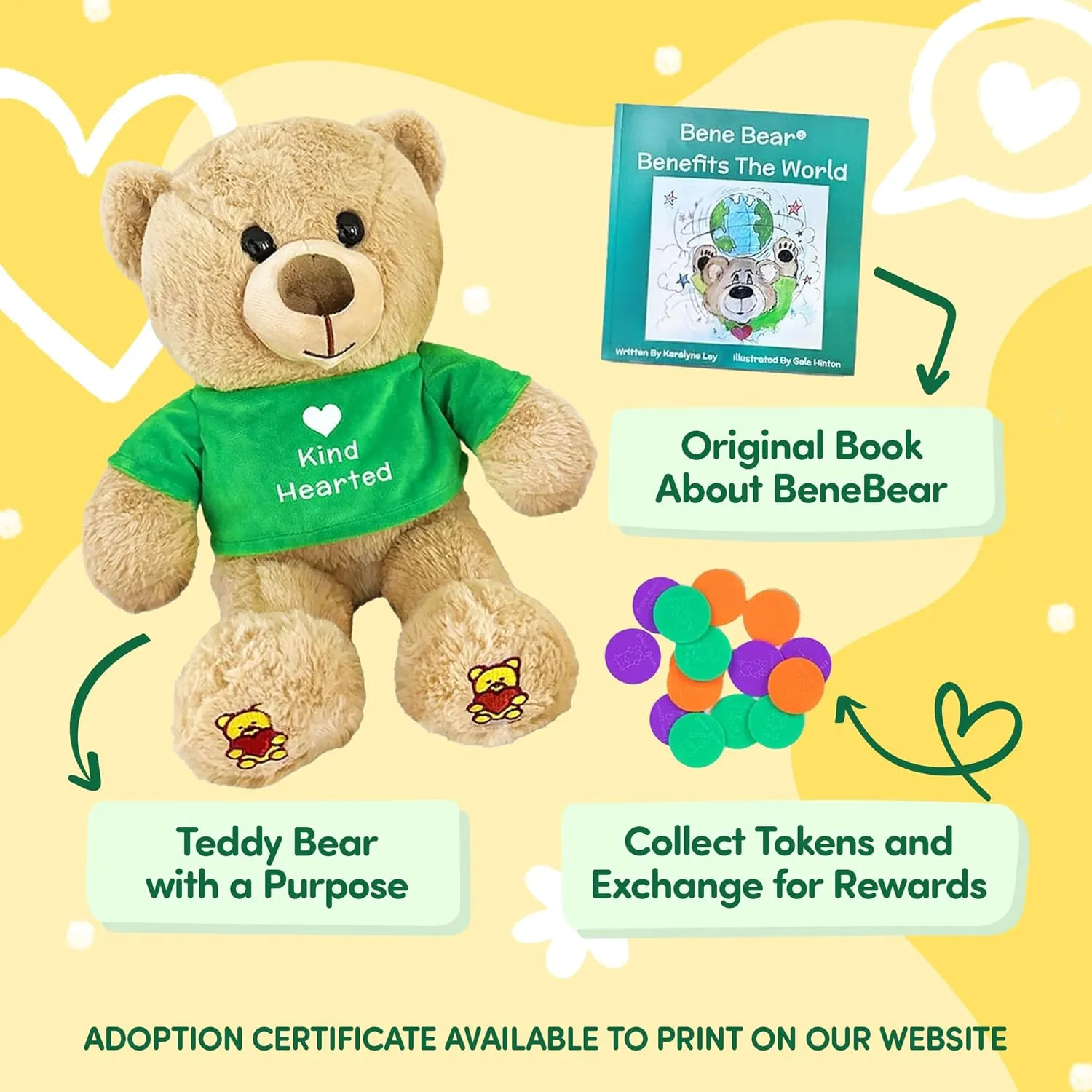 Bene Bear – Teddy Stuffed Animal Book and Plush Set Promoting Kindness, Respect, and Empathy, Encourages Social Emotional Learning with a Meaningful Purpose for Children