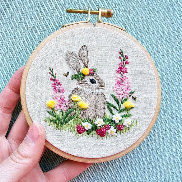 Berry Patch Bunny Embroidery Kit by Jessica Long