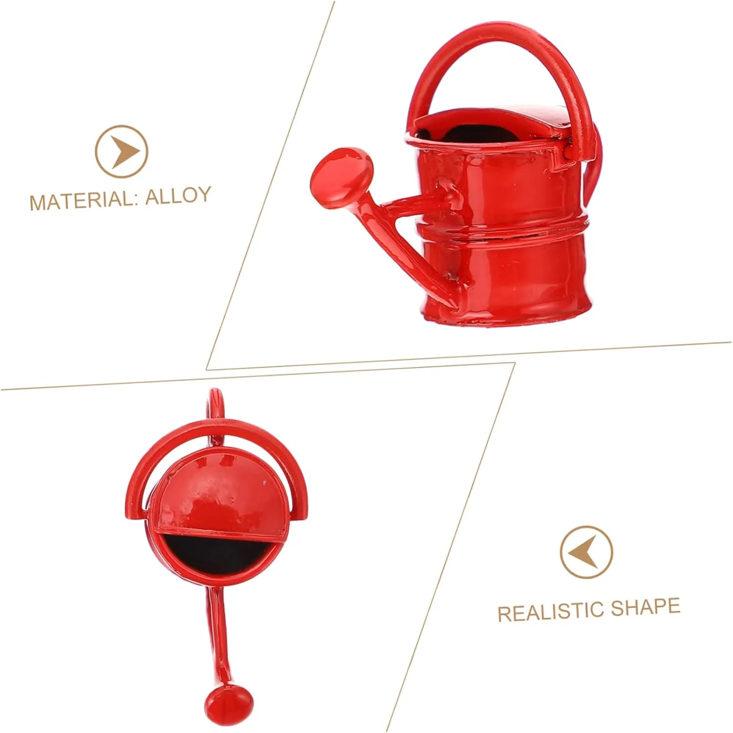 BESPORTBLE 3sets Mini Alloy Watering Can Tin Plant Decor Doll House Accessory Cute Flower Pot for Garden 2pcs*3