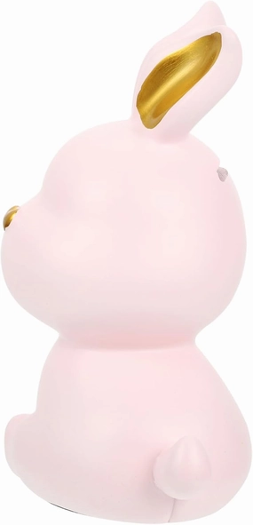 BESPORTBLE Adorable Bunny Piggy Bank Cute Resin Rabbit Coin Holder for Present for Encourages Saving Money Charming Home Decor for Desks and Living Rooms