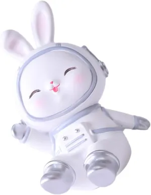 BESTonZON Cute Bunny Piggy Bank Cartoon Money Jar for Space Rabbit Coin Container for Home and for Teaching Saving Habits and