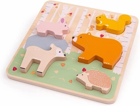 Bigjigs Toys, FSC Certified Woodland Chunky Puzzle, Wooden Toys, Wooden Puzzle, Baby Jigsaw, Jigsaw Puzzle, Baby Toys, Toddler Toys, Wooden Shapes, Wooden Baby Toys
