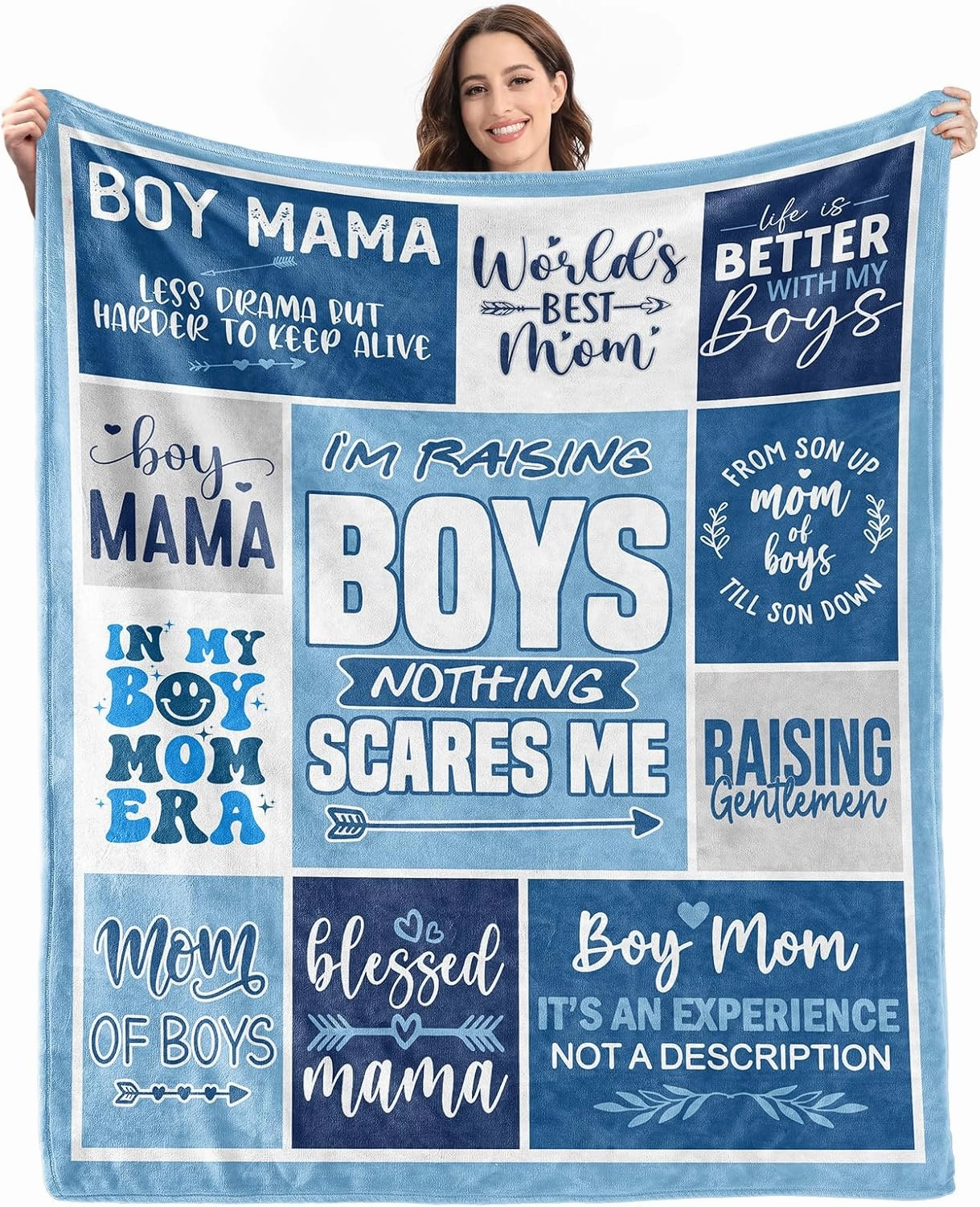 Boy Mom Gifts from Son - Mothers Day Mom Gifts for Birthday Valentines Day Christmas - Mothers Gift Ideas - World Best Mama Gift from Son - 60"x50" Soft Flannel Blanket Present for Mama