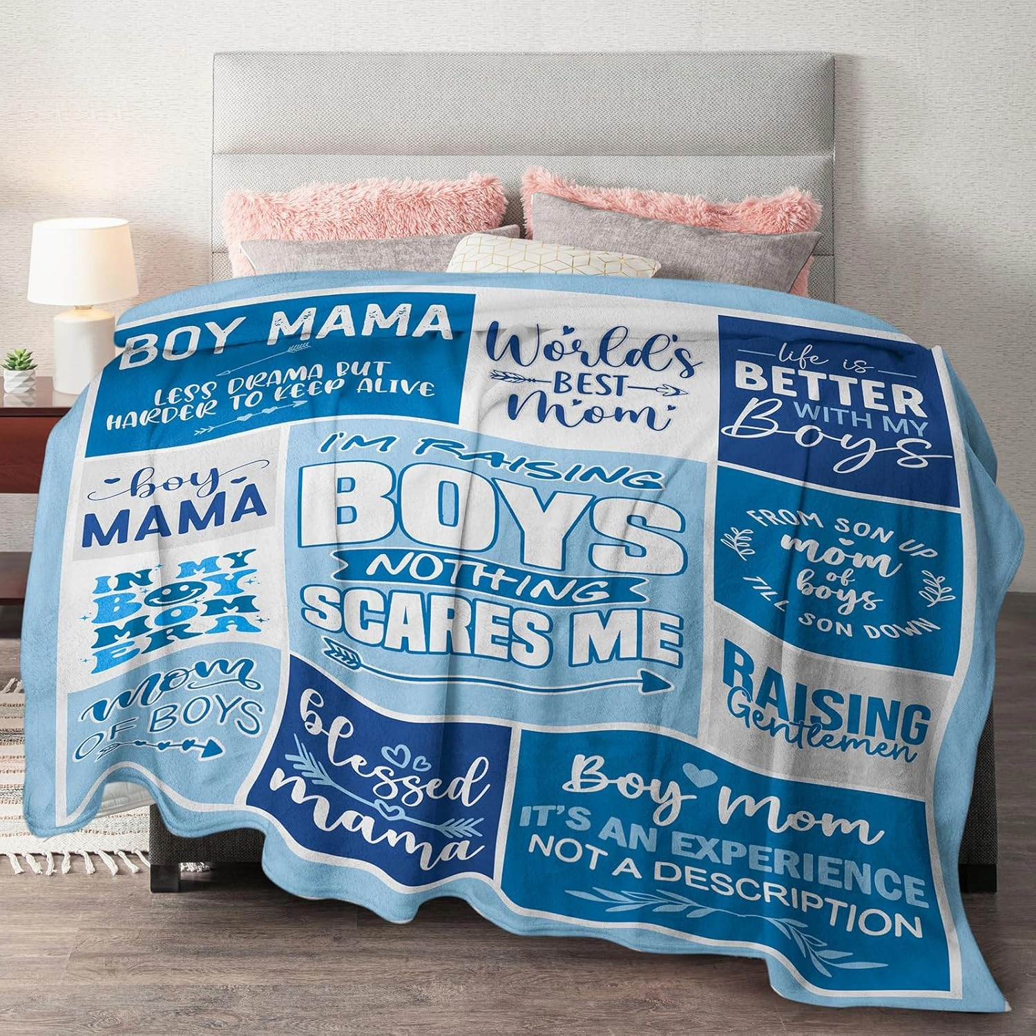 Boy Mom Gifts from Son - Mothers Day Mom Gifts for Birthday Valentines Day Christmas - Mothers Gift Ideas - World Best Mama Gift from Son - 60"x50" Soft Flannel Blanket Present for Mama