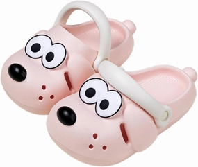 Boys Girls Toddler Summer Slides, Cute Shower Slippers Cartoon Dog Indoor/Outdoor Bath Shoes for Kids