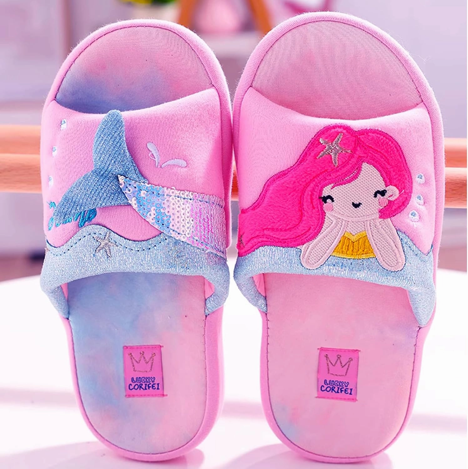 Boys Girls Warm Slippers Kids Family Cute Cat Household Anti-Slip Indoor Home Slippers