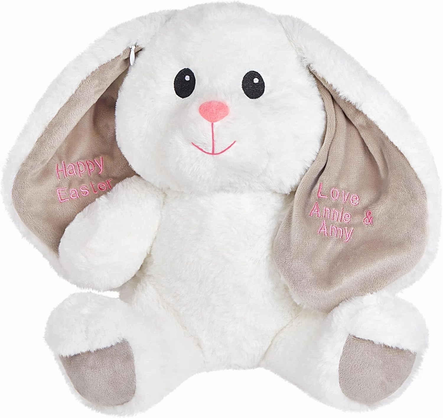 BSTAOFY Custom Easter Bunny Soft Plush Toy 11'' Personalized Stuffed Animals Rabbit Doll Embroidered Name on Big Ears Spring Holiay Gifts for Toddler Kids Girls