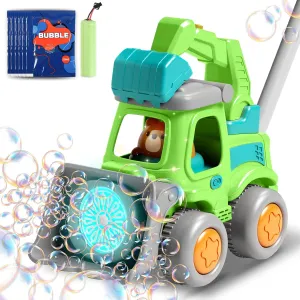 Bubble Lawn Mower Toddler Toys, Engineering Car Bubble Grill Machine Maker Blower Kids Toy Cart,Ideal Gifts for 1-4 Year Old Boy,Girl, Outdoor Child Party Toys with 6X Bubbles Solution Refills,Green