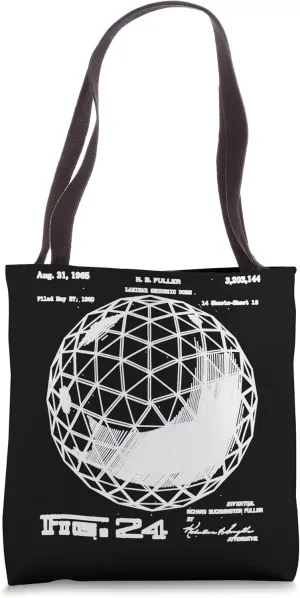 Buckminster Fuller Geodesic Patent Engineering Science Math Tote Bag