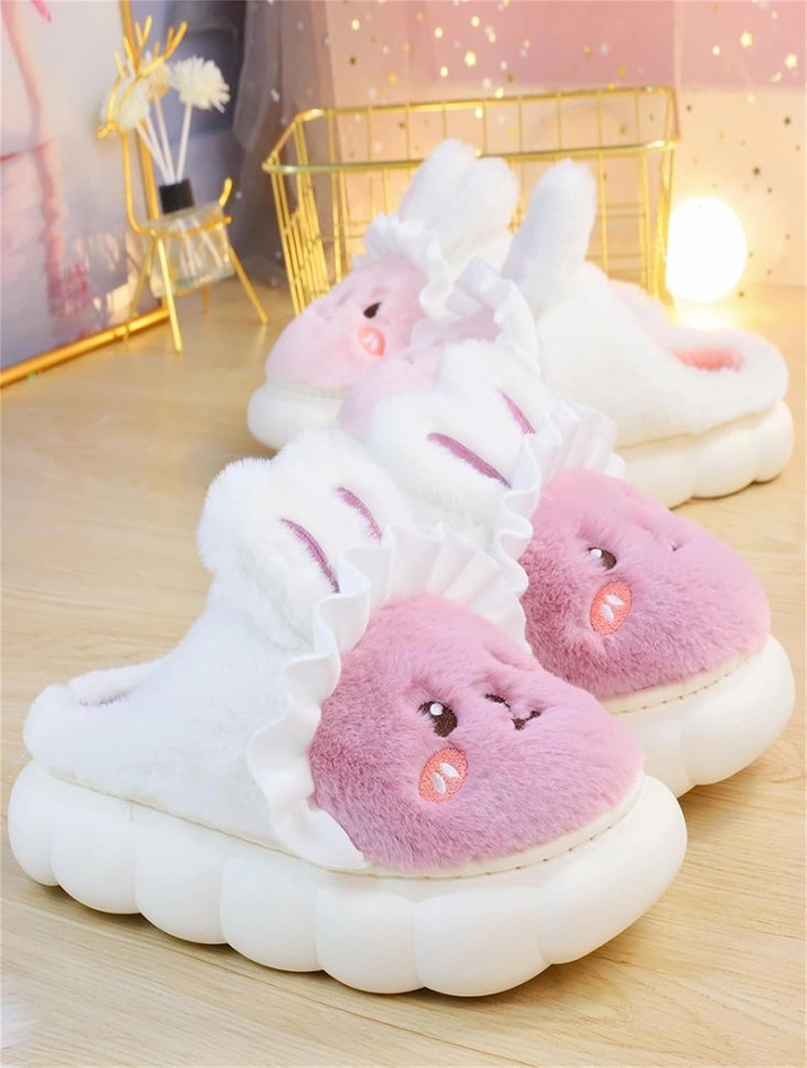 Bunny Slippers for Women Cute comfortable Animal Rabbit Slippers Plush Warm Winter Cotton slipper Indoor Home slippers