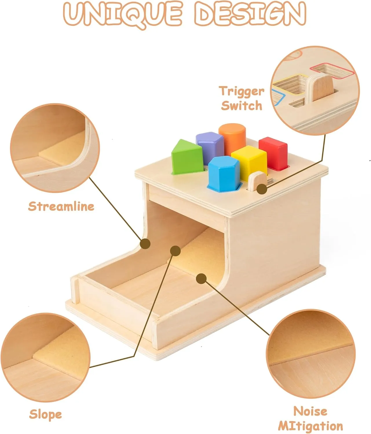 Busy edition Montessori Toys for Babies 6-12 Months, Wooden Object Permanence Box for Babies, 9 Month Old Baby Toddlers, Preschool Developmental for Infants, 1 Year Old Girls Boys