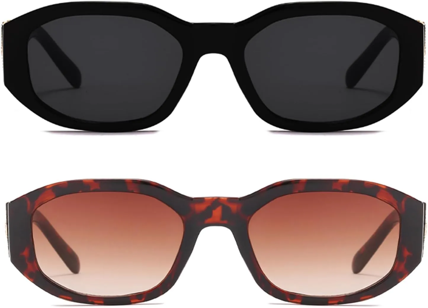 BUTABY Rectangle Sunglasses for Women Retro Driving Glasses 90’s Vintage Fashion Irregular Frame UV400 Protection
