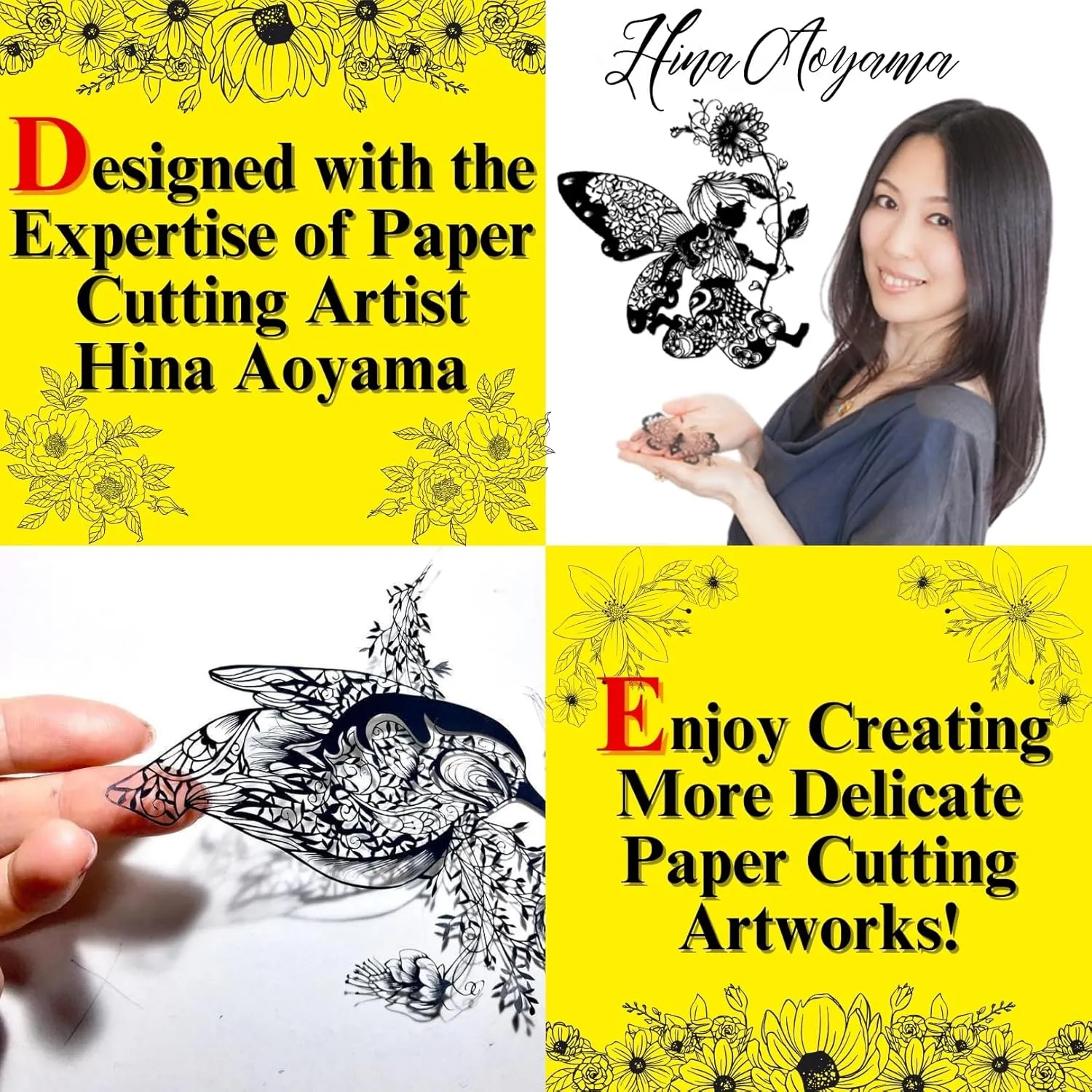 CANARY Professional Paper Scissors 4" [Extra Pointed Tips], Mini Precision Scissors for Cutting Art, Kirie Paper Cut Art, Made in Japan