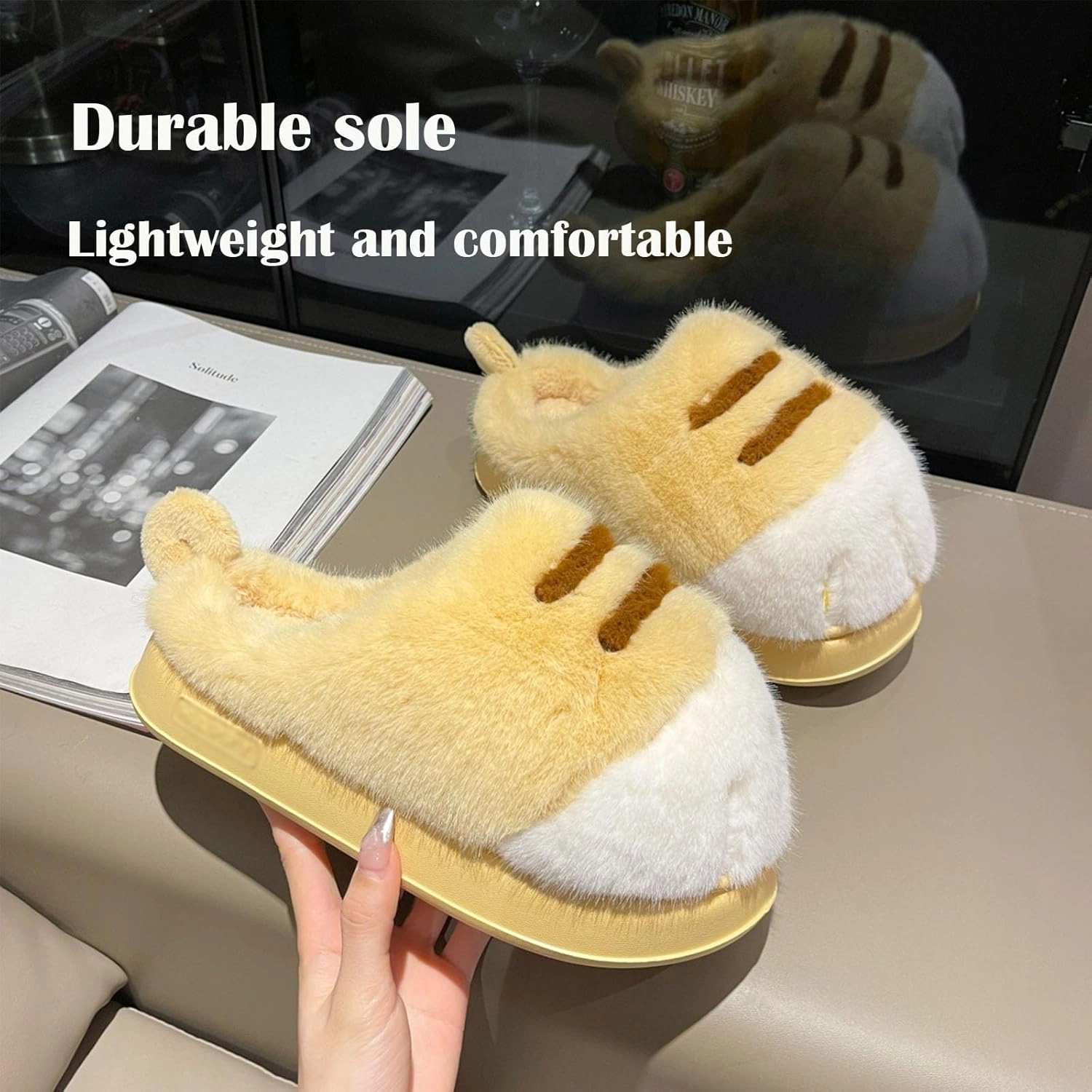 Cat Paw Slippers for Women,Cat Paw Non-Slip Slippers,Indoor Outdoor Cute Funny Thickened Toe Cat Slippers,3D Cat Paws Slippers