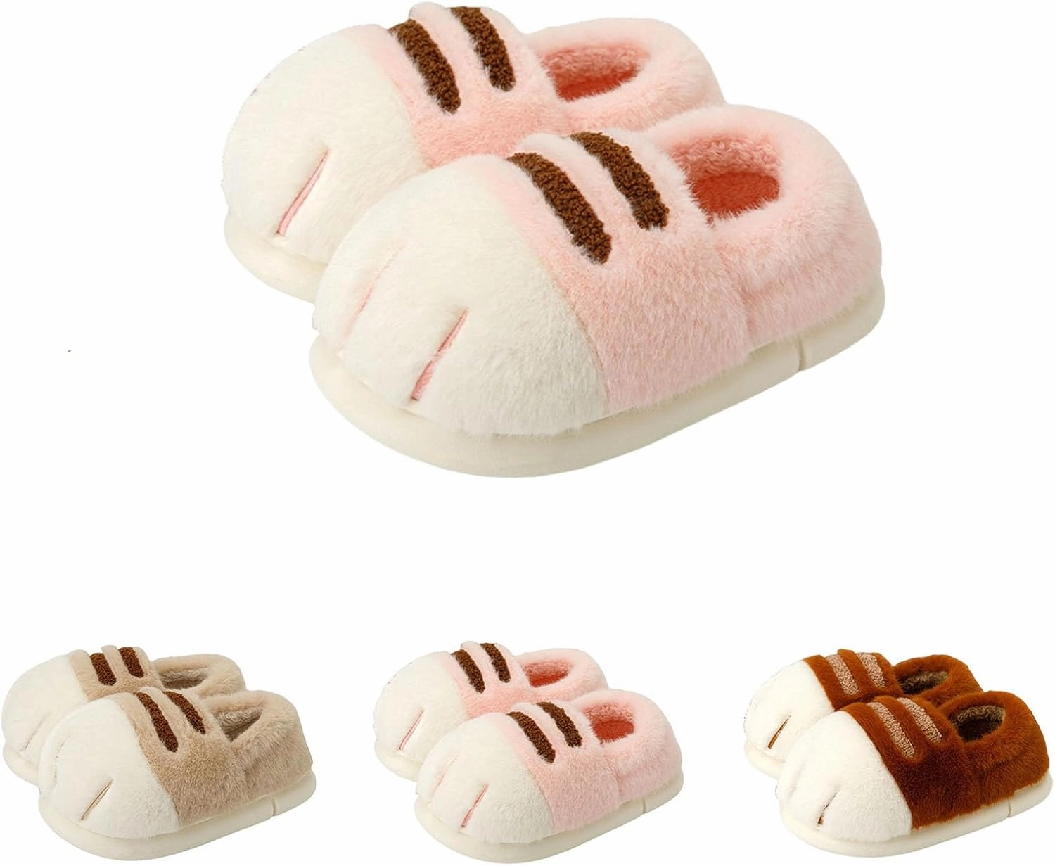 Cat Paw Slippers For Women ，Winter Indoor And Outdoor Warm Home Cat Claw Slippers, Ladies Cute Thick Non-Slip Plush Slippers