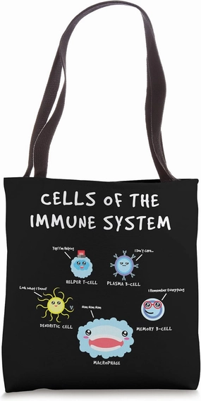 Cells Of The Immune System Biology Humor Immunologist Tote Bag