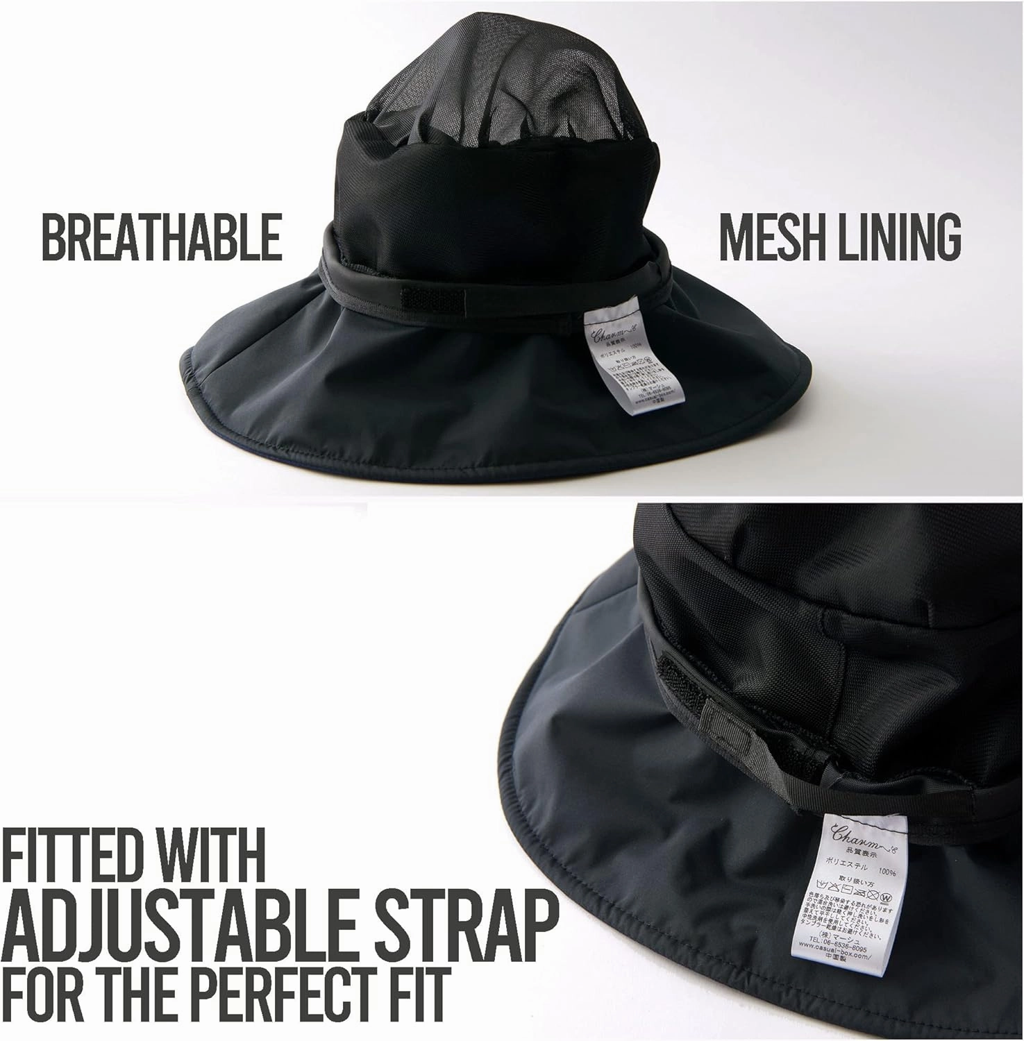 CHARM Womens Summer Beach Sun Hat - Wide Brim Gardening UV Protection Japanese Design