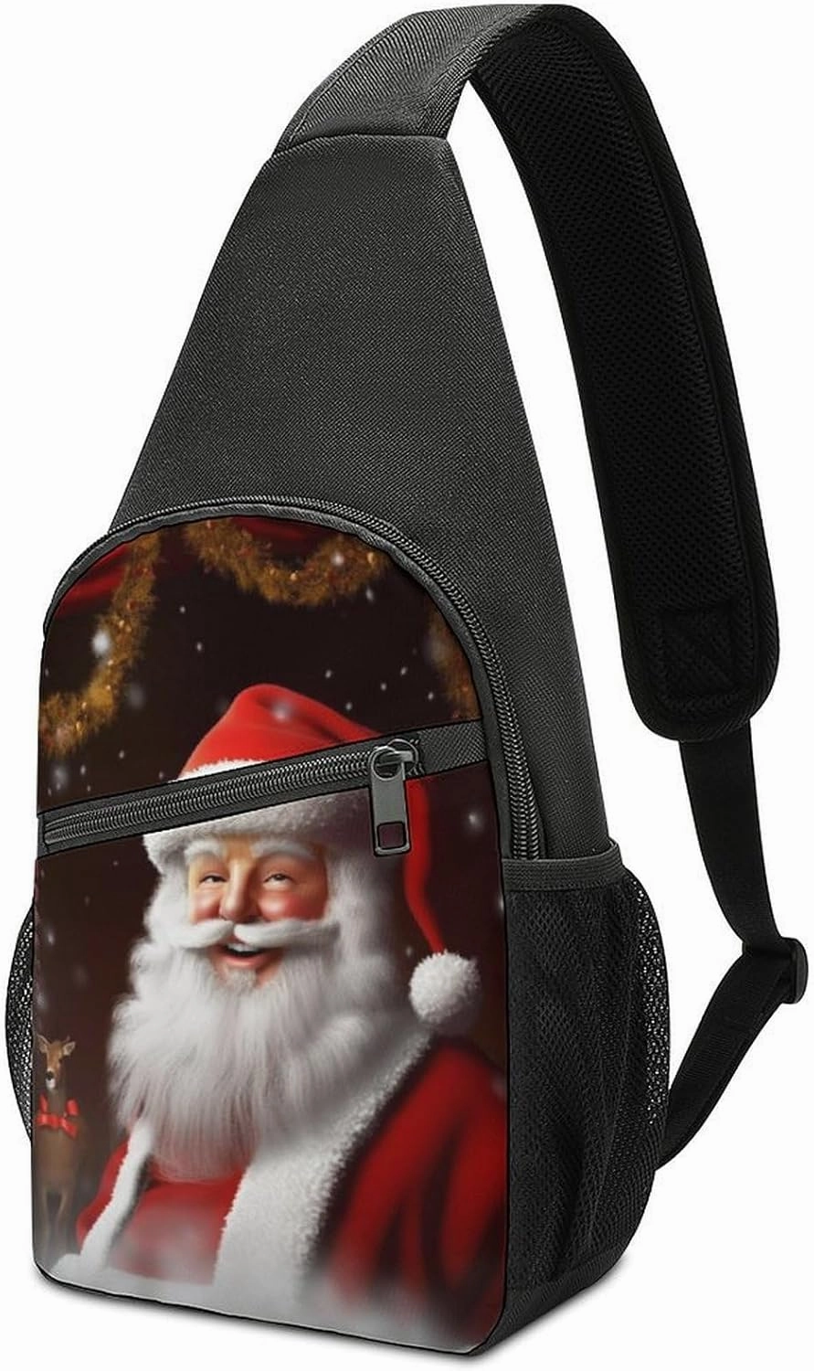 Chest Bag Sling Bag for Men Women Santa Christmas Zoom Sport Sling Backpack Lightweight Shoulder Bag for Travel
