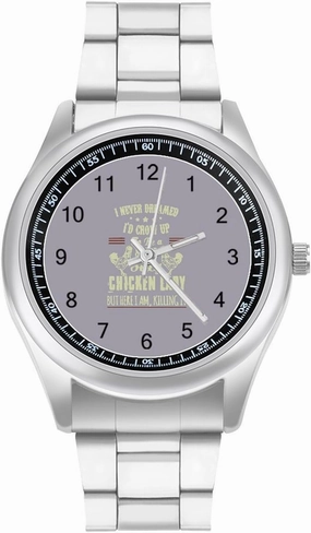Chicken Lady Casual Wrist Watches for Men Classic Business Dress Watch Big Face for Work Gym