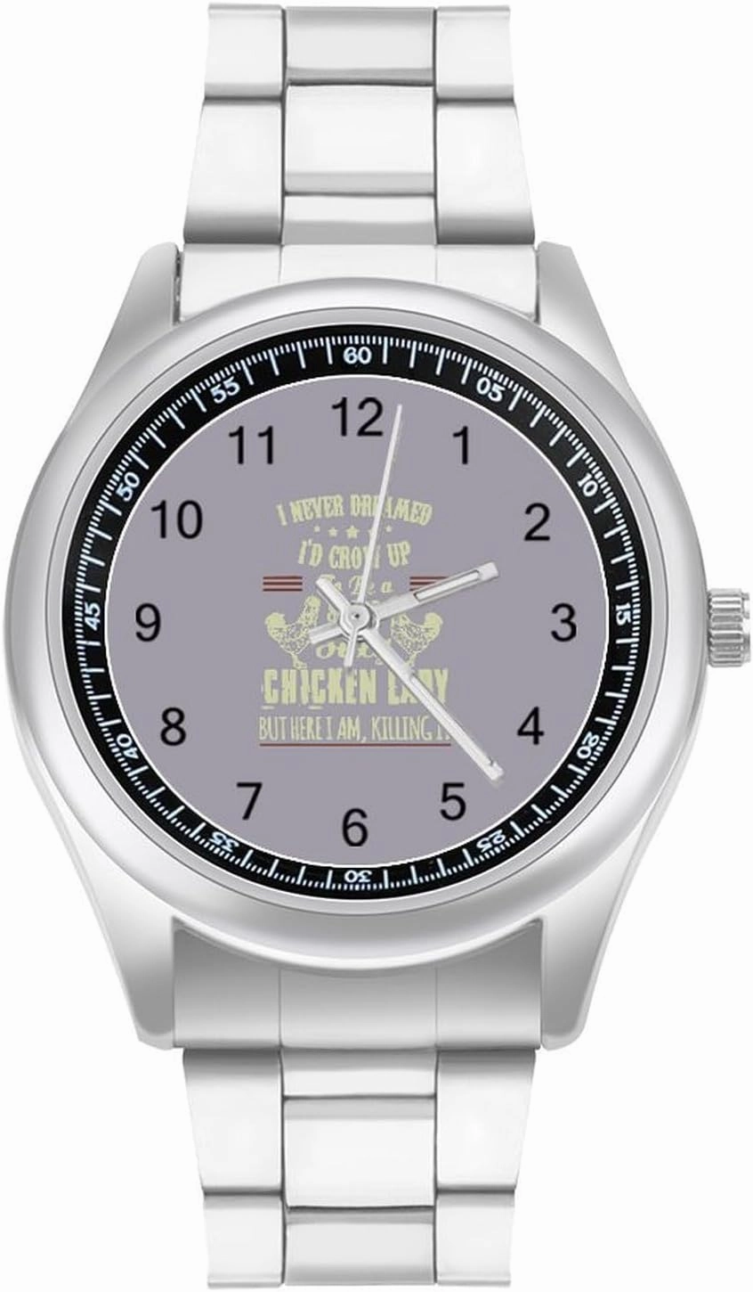 Chicken Lady Casual Wrist Watches for Men Classic Business Dress Watch Big Face for Work Gym
