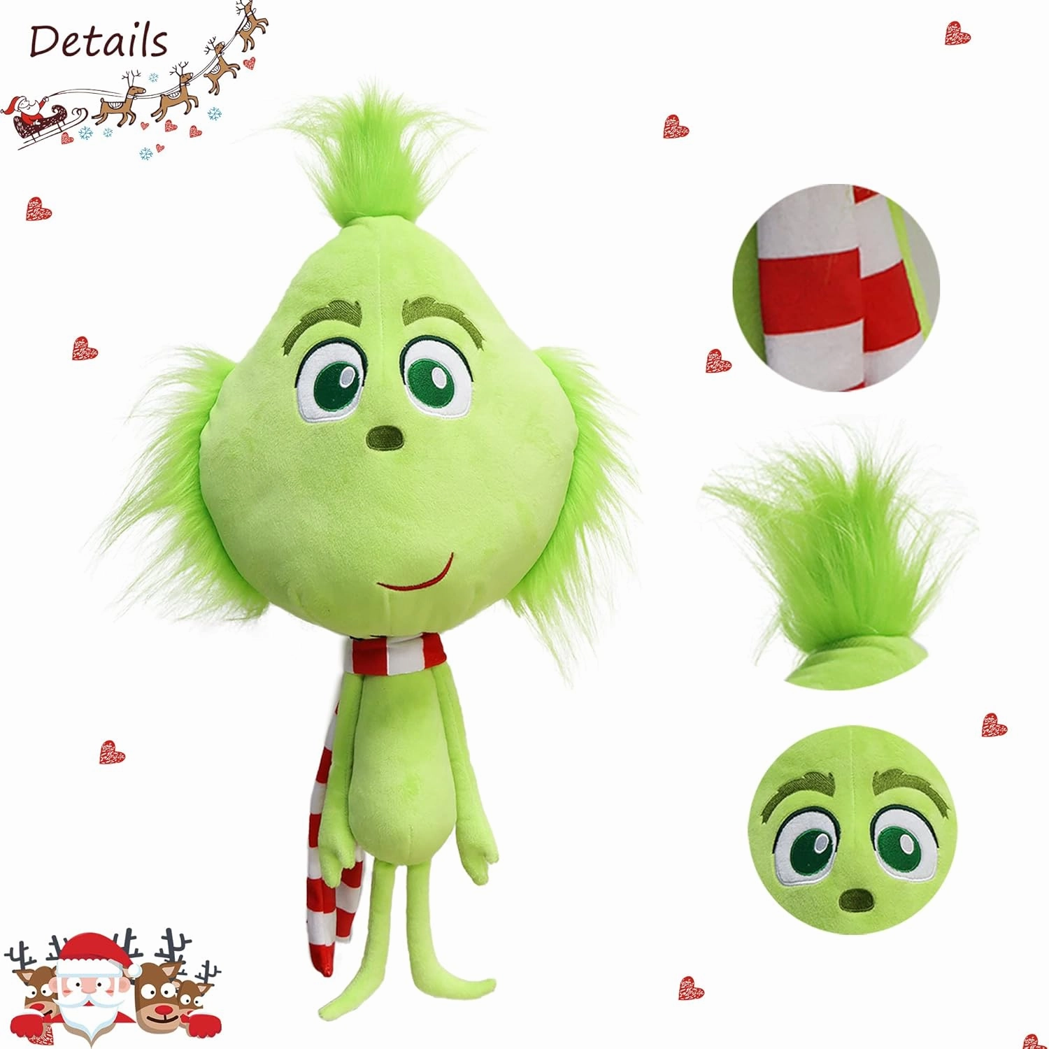 Christmas Green Monster Plush Toys, Dog Plush, Delightful Gift for Children, Christmas Decorations