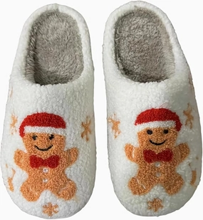 Christmas Santa Reindeer Slippers - Soft Plush Fuzzy Cozy House Slippers for Women Men Indoor Outdoor Shoes
