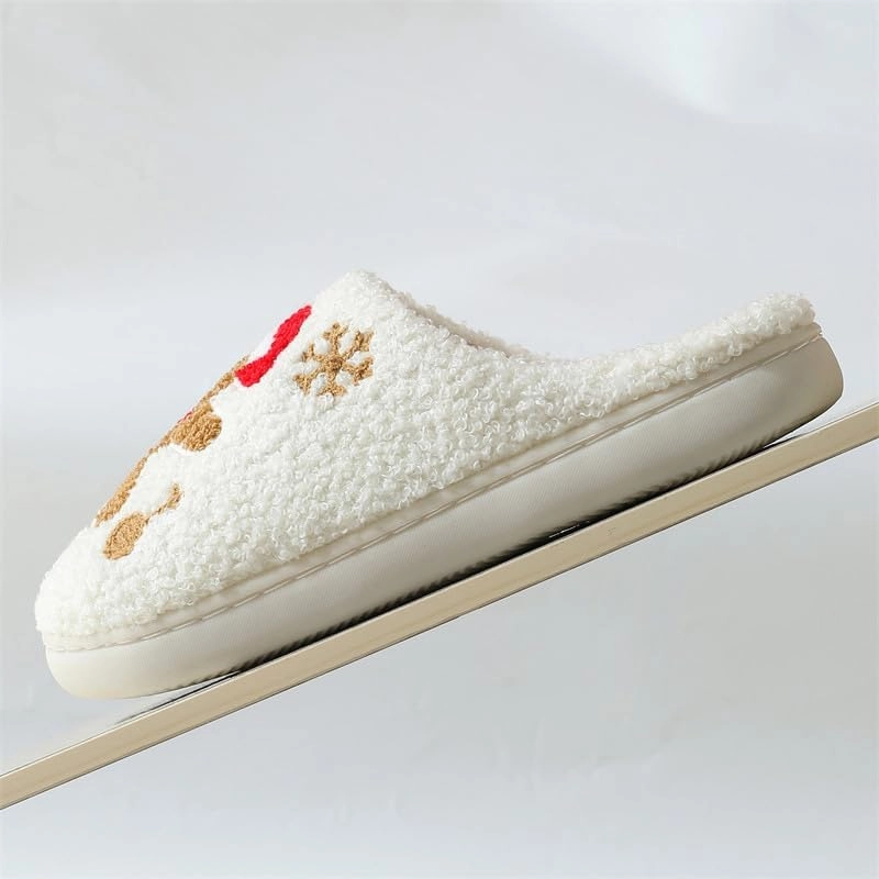 Christmas Slippers Gingerbread Cotton Snowflake Christmas Couples Home Indoor Slip-resistant Home Slippers