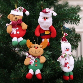 Christmas Tree Doll Hanging Ornaments Decorations (4 Pack)