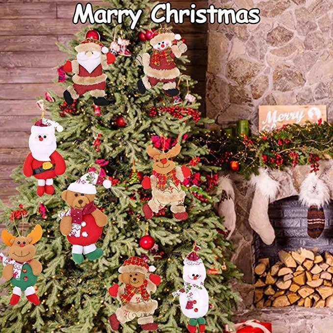 Christmas Tree Doll Hanging Ornaments Decorations (4 Pack)