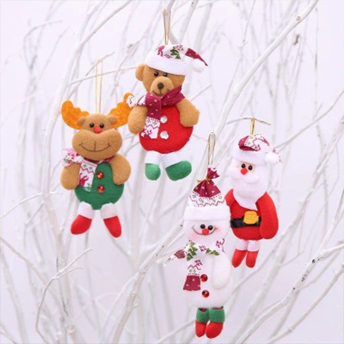 Christmas Tree Doll Hanging Ornaments Decorations (4 Pack)