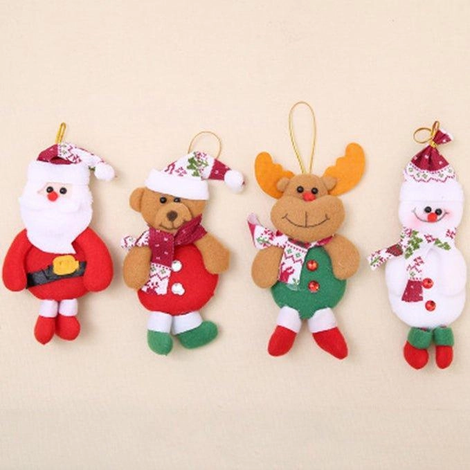 Christmas Tree Doll Hanging Ornaments Decorations (4 Pack)