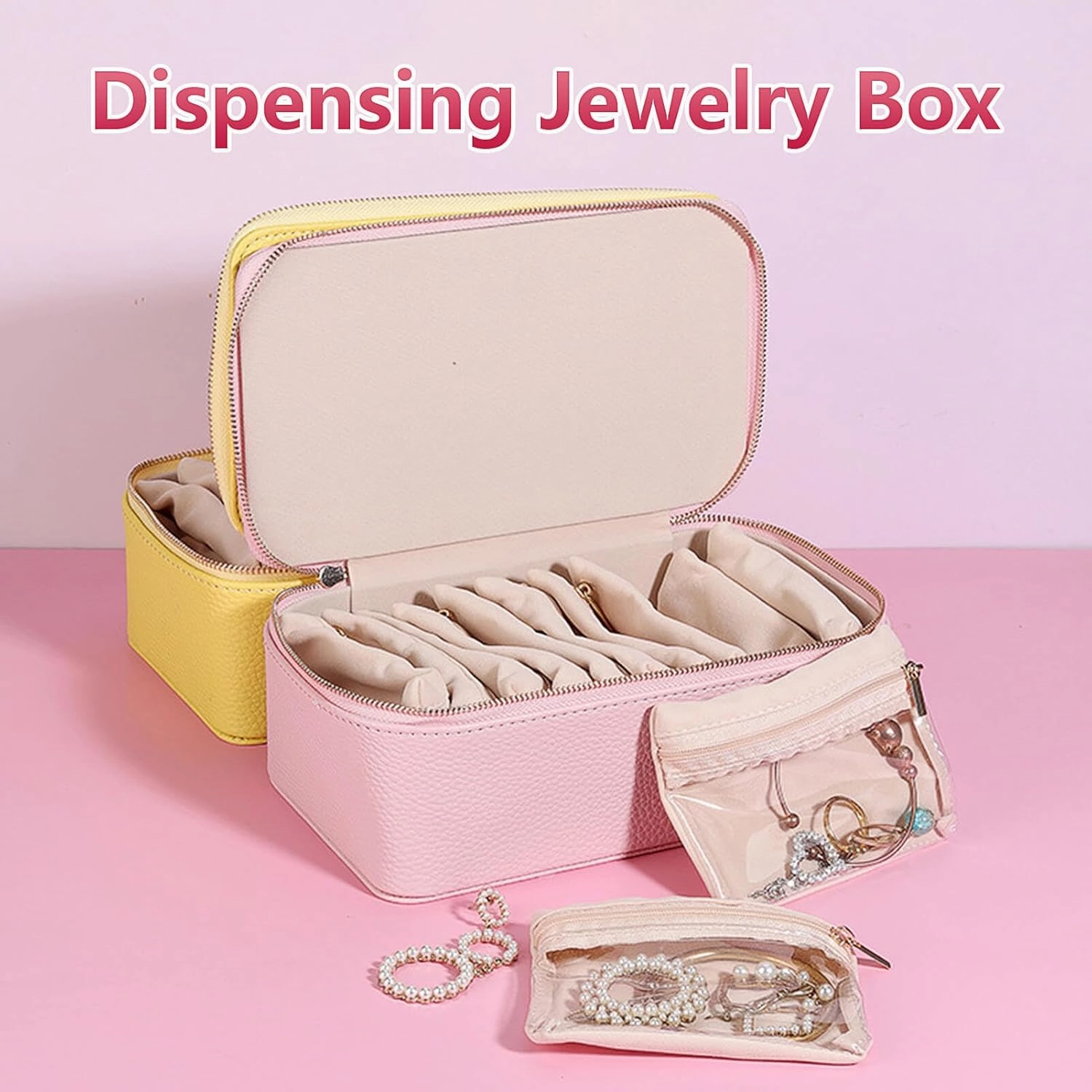 Circulatne Travel Jewelry Organizer Box with 12 Velvet Pouches, Large Capacity PU Leather Jewelry Case for Women - Portable Storage for Earrings, Necklaces, Rings (Dark Green)