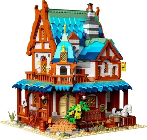 Classic Medieval Waystation Lighting Building-Bricks Set, Mini Post Station Building Model Set,LED DIY Christmas Holiday House,Gift for Boys,Girls and Adults (1767 Pcs)