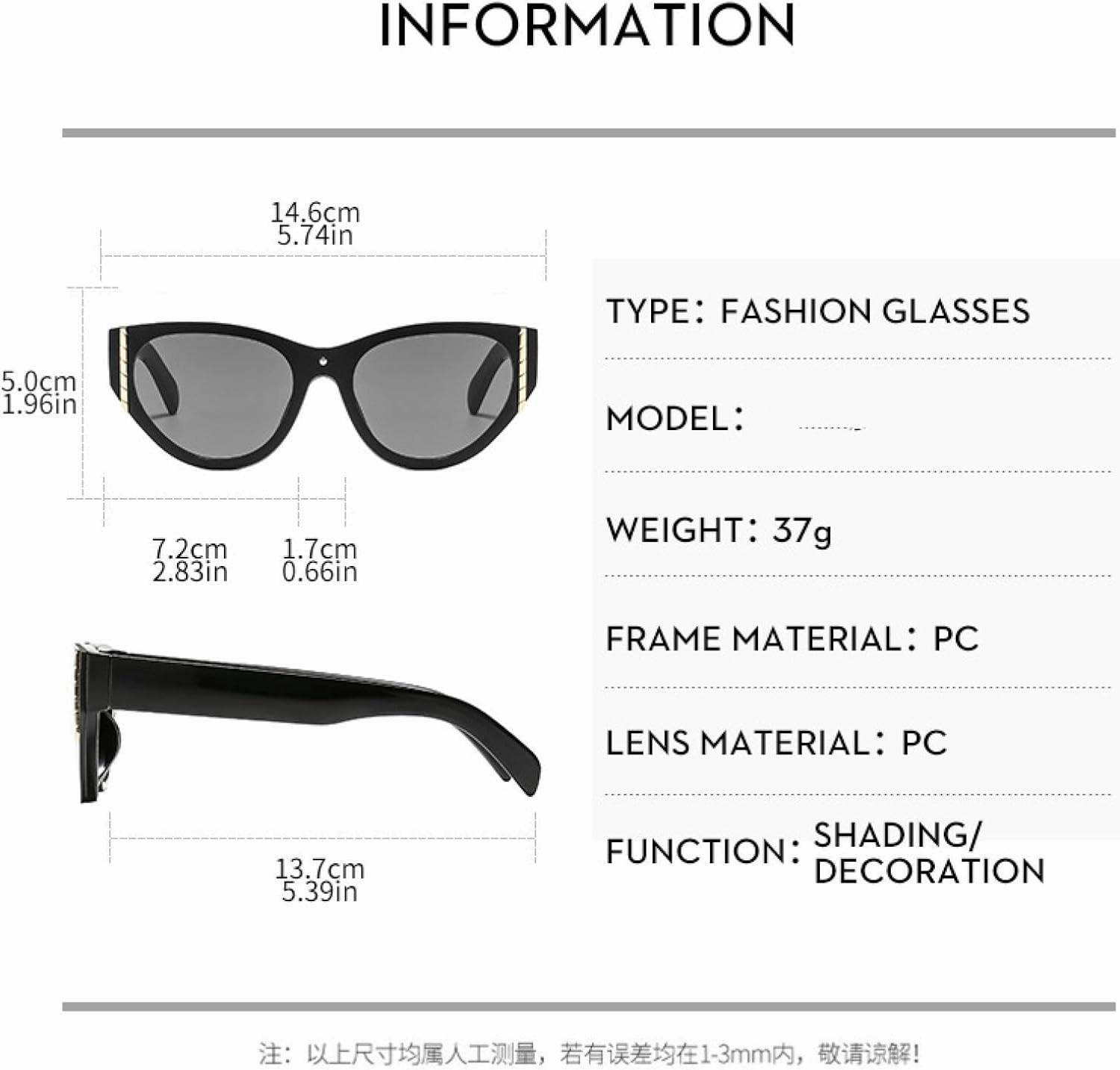 Classic Luxury Big Frame Cat Eye Sunglasses Women Men Trendy Outdoors Street Photography Travel Sun Glasses Uv400