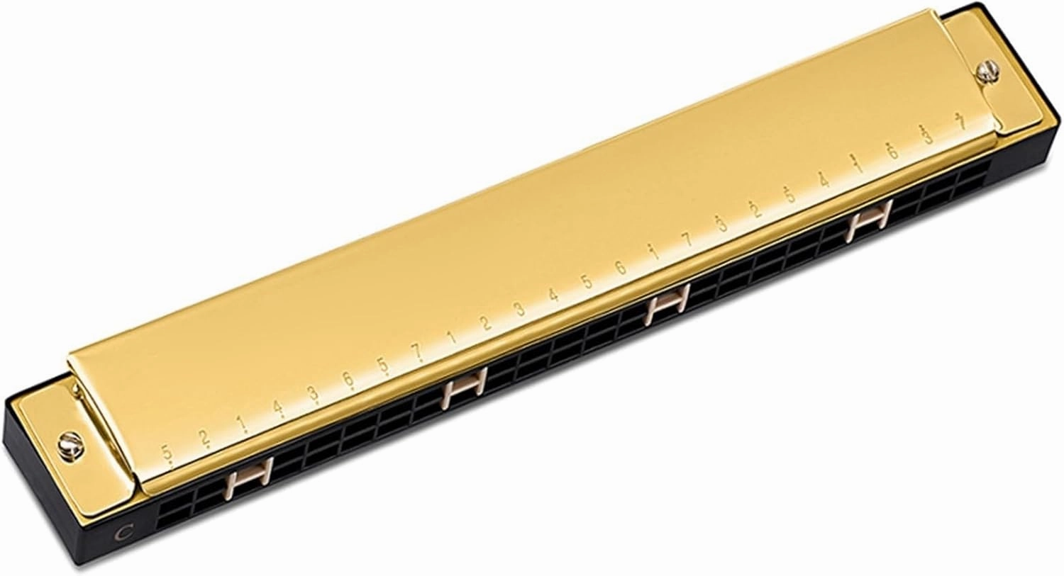 Classical Music Lovers 24 Hole Polyphonic C Harmonica(Gold)