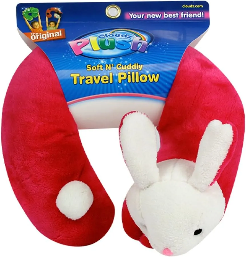 Cloudz Plush Animal Neck Pillows - Pink Bunny