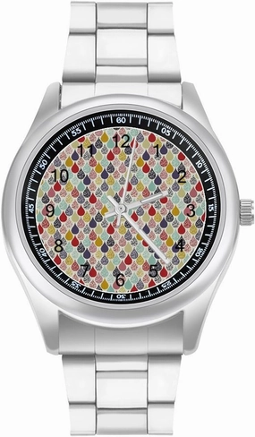 Color Wave Point Casual Wrist Watches for Men Classic Business Dress Watch Big Face for Work Gym