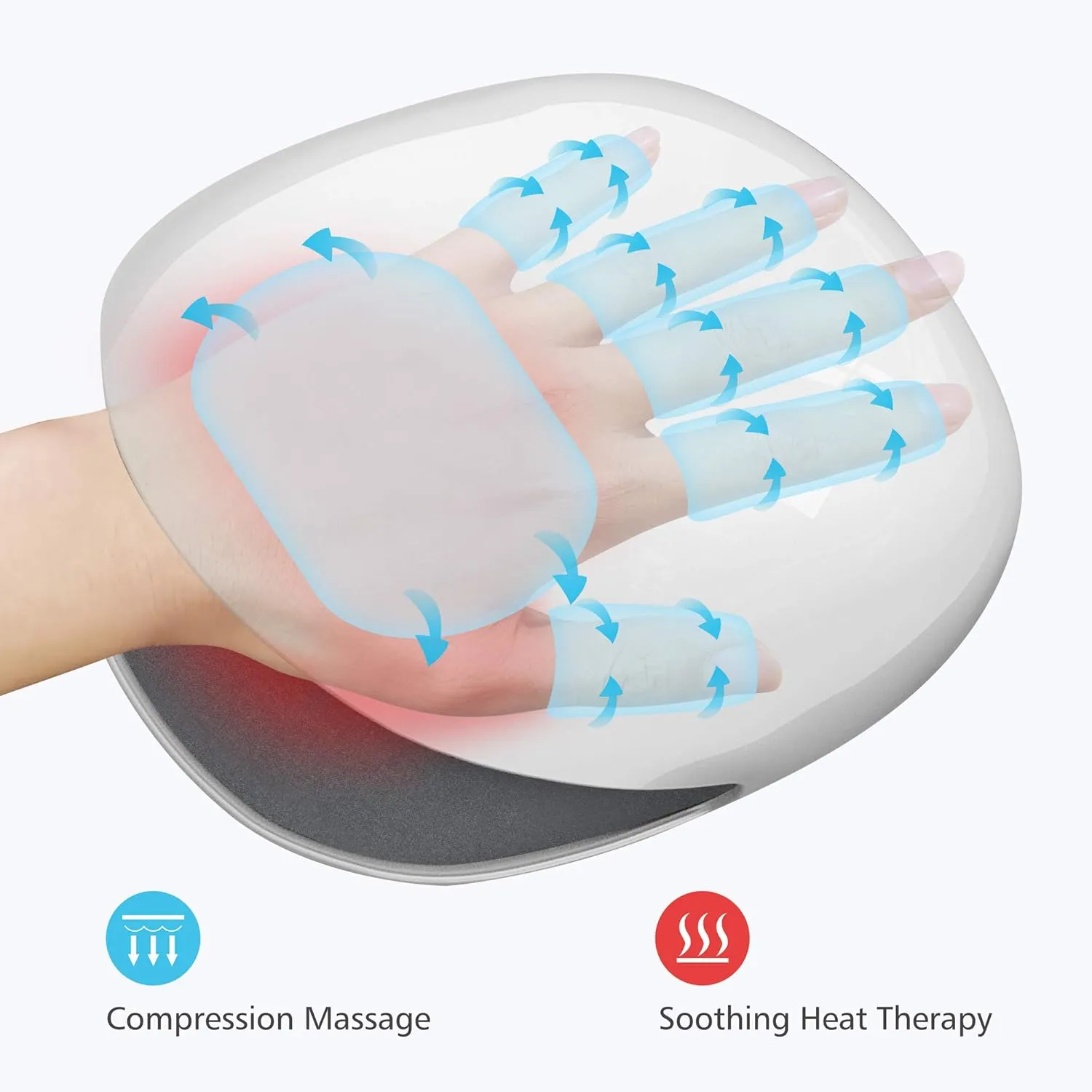 COMFIER Wireless Hand Massager with Heat,FSA or HSA,3 Levels Compression & Heating,Rechargeable Hand Massager Machine for Carpal Tunnel,Gift for Men,Women