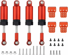 Compatible with WPL C14 C24 1/16 RC CAR Upgrade Accessories Parts Set Shock Sbsorbers RC Shocks Damper(Red)