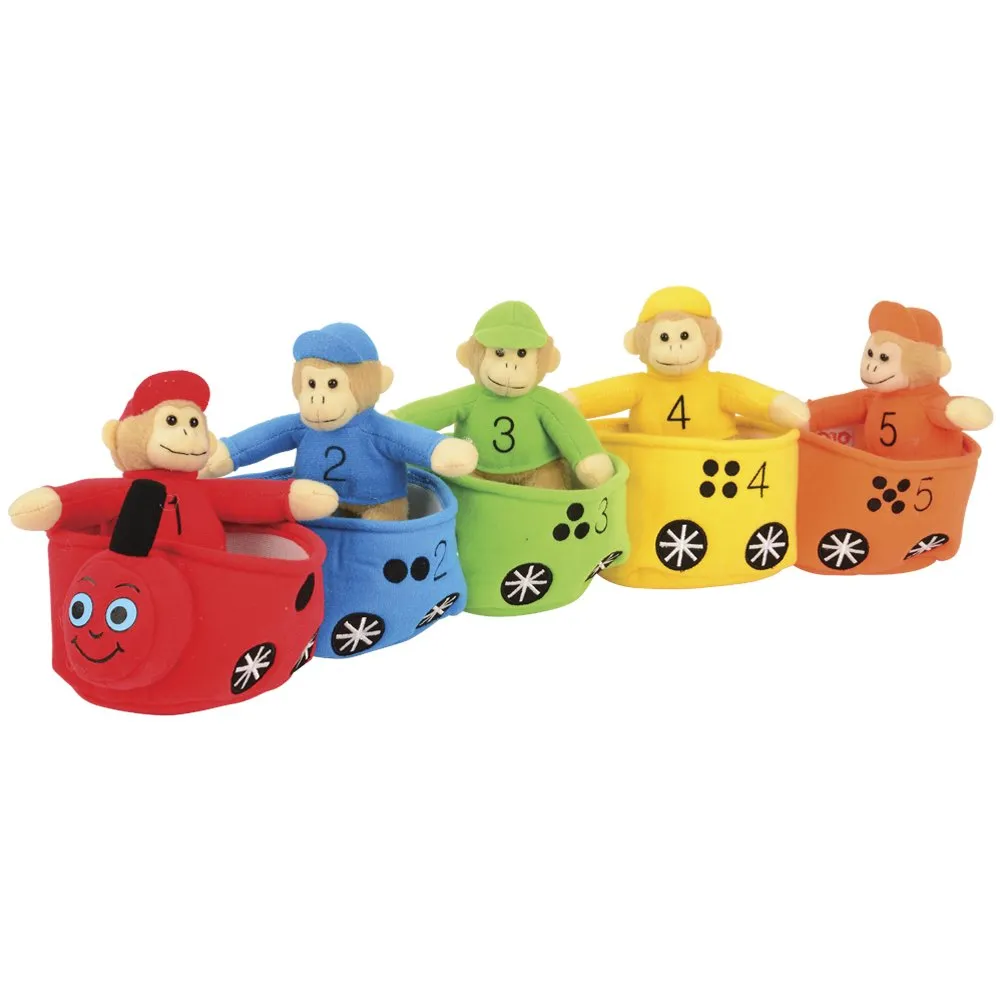 Constructive Playthings Toys Velour Bilingual Play & Learn Monkey Train for Kids
