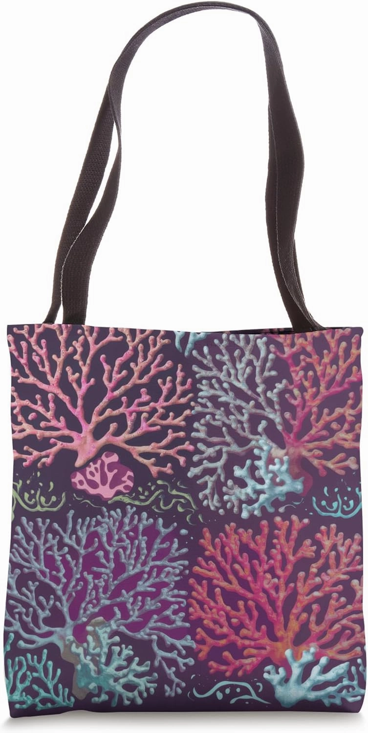Coral Sea Ocean Plankton Pattern Turquoise Science Tote Bag