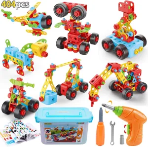 COUOMOXA Building Toys Educational for Kids: 404 Pcs Montessori Creative Construction Toy - 5 6 7 8  Year Old STEM Building Blocks Set for Boys Girls - Best Birthday Gift for Children