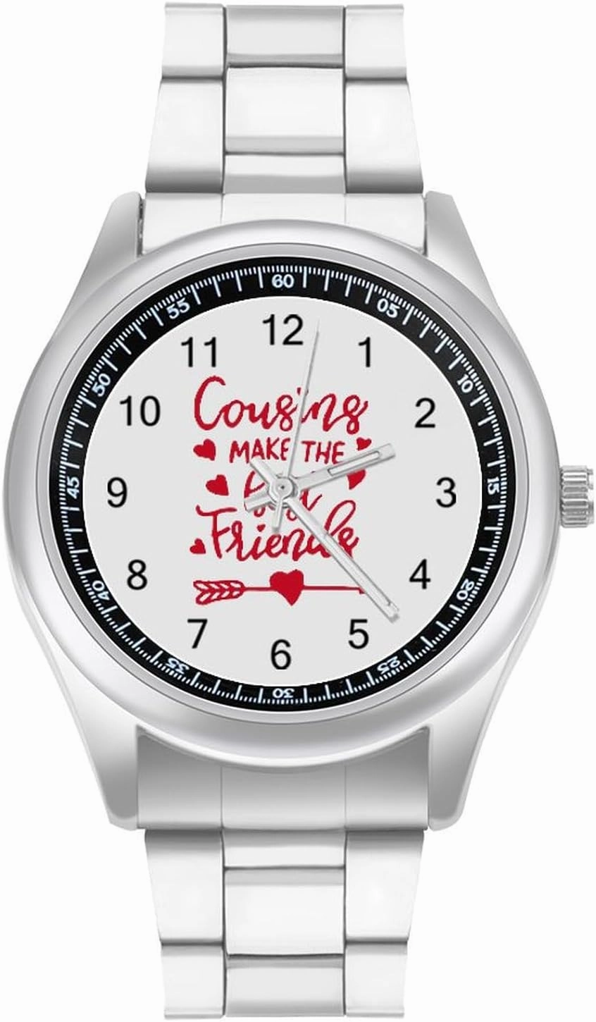 Cousins Make The Best Friends Casual Wrist Watches for Men Classic Business Dress Watch Big Face for Work Gym