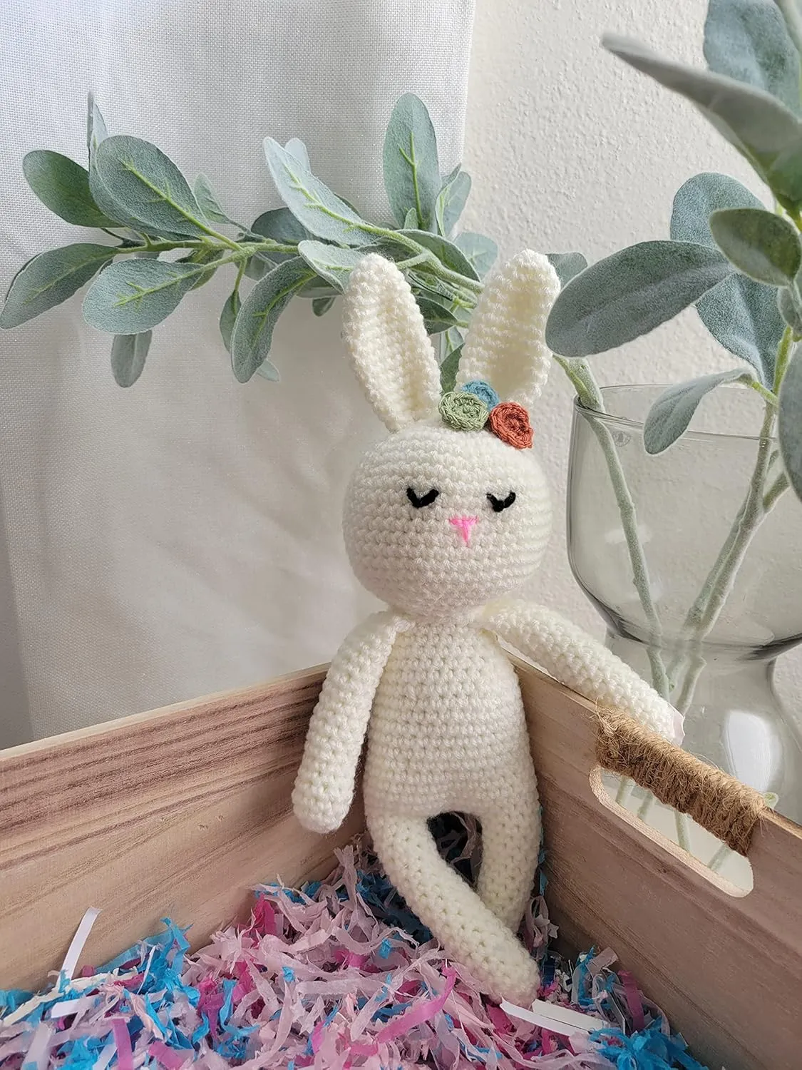 Crochet Amigurumi Bunny , Easter Bunny ,Handmade Bunny With Dress , Stuffed Animal , Plush Bunny, Baby's First Toy, Photo Shoot, Baby Shower Gift (White)