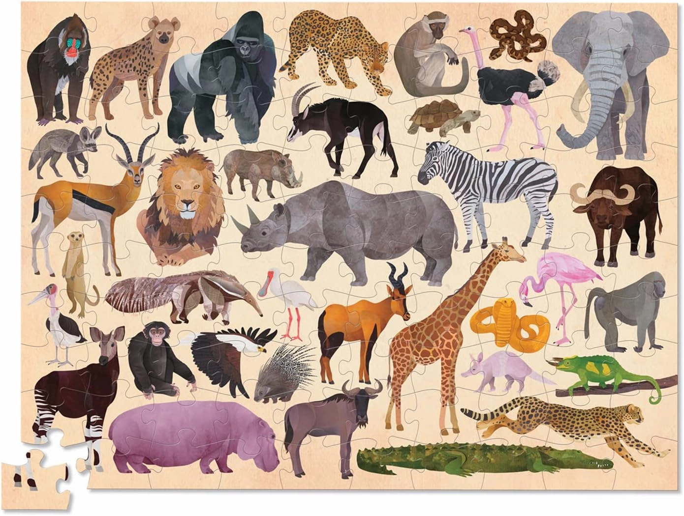 Crocodile Creek 100-Piece Jigsaw Puzzle for Kids Ages 5 and Up - Fun and Educational Table or Floor Puzzles - Storage Canister with Handle - Dinosaurs - 14” x 19” Finished