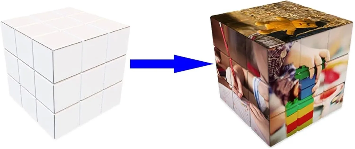 Custom Magic Cube,Customized Photo Cube,Magic Blocks Pictures Personalized Photo Puzzle Toys for Pictures Cube for Friends Family Home Decoration