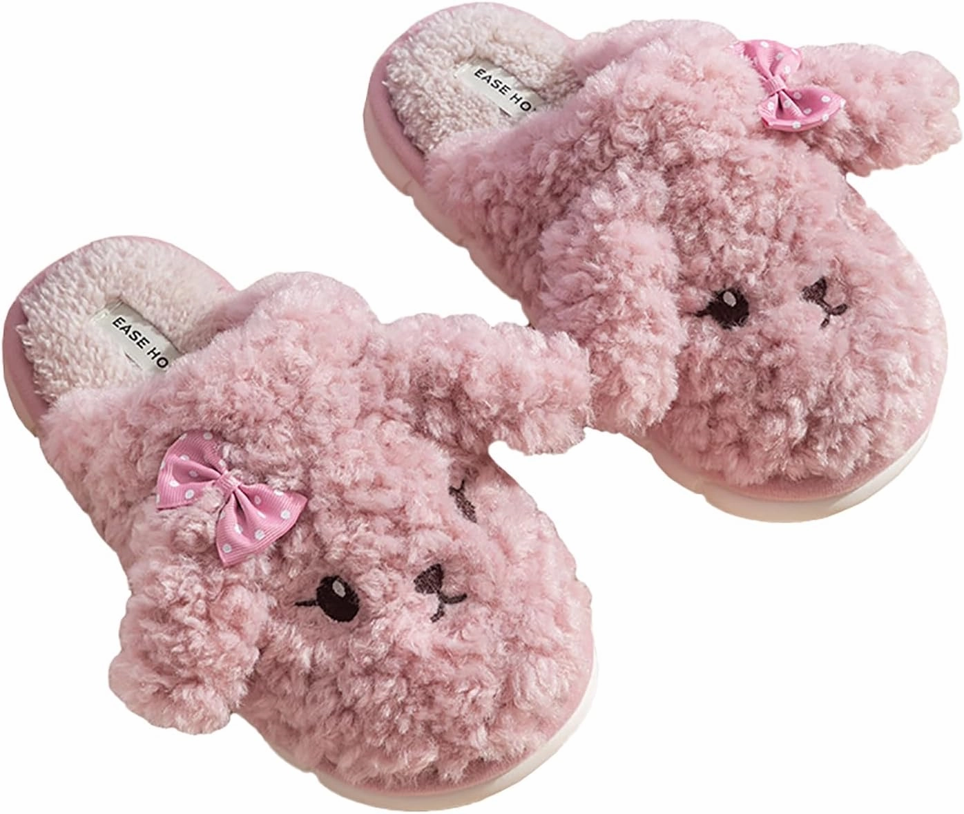 Cute Furry Slippers - Women's Winter & Autumn Couple Slippers with PVC Soles, Plush Uppers. Keep Feet Warm & Cozy!