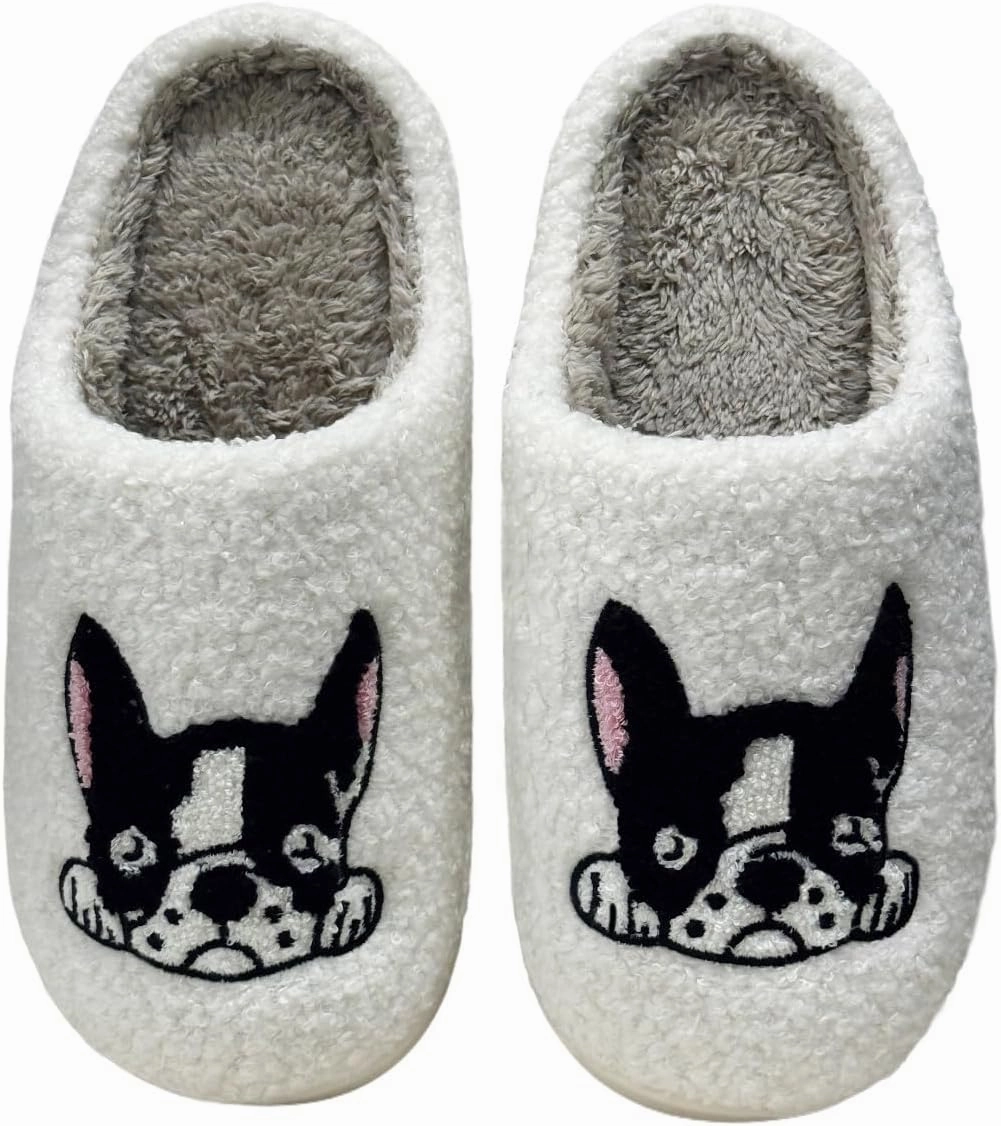 Cute House Slippers for Women Men Fluffy Plush Warm Animal Slippers Winter Comfy Bedroom Shoes